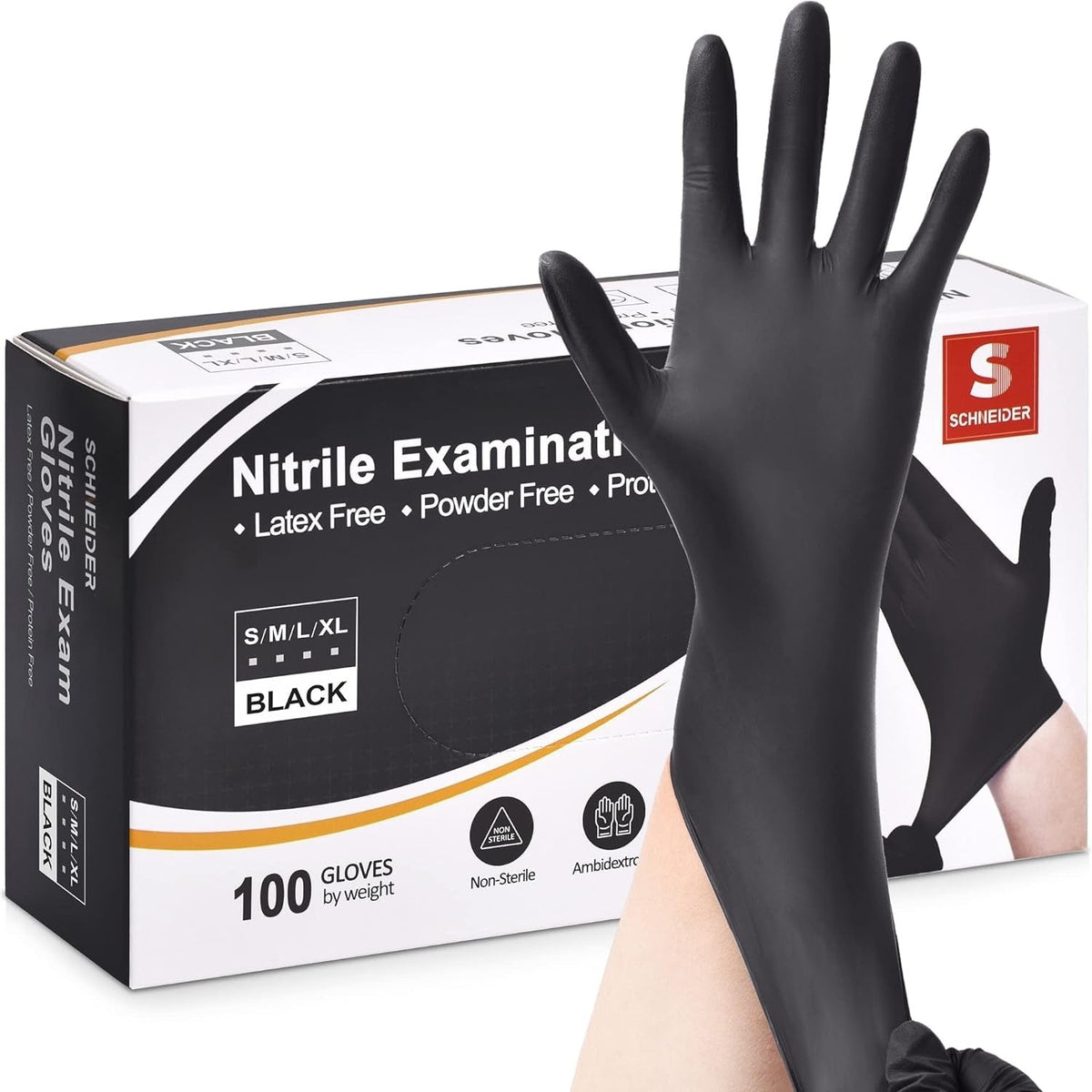 (In-Stock) 6X Black Nitrile Gloves (6 Mil) Strength - GloveSaver.com