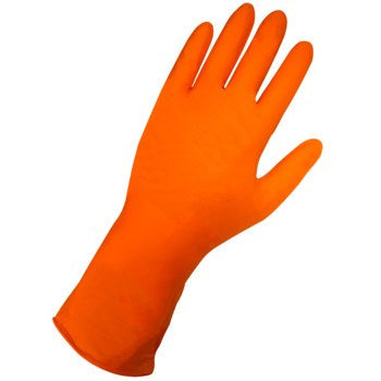 (In-Stock) 6X Orange Nitrile Gloves, 6 Mil Strong, Extended Cuff - GloveSaver.com