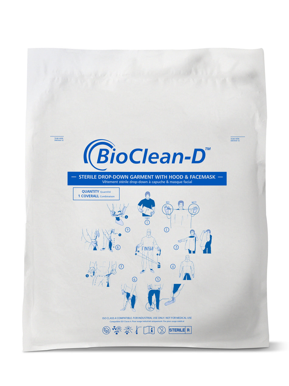BioClean-D™ Drop-down Sterile Coverall with Hood S-BDSH - GloveSaver.com