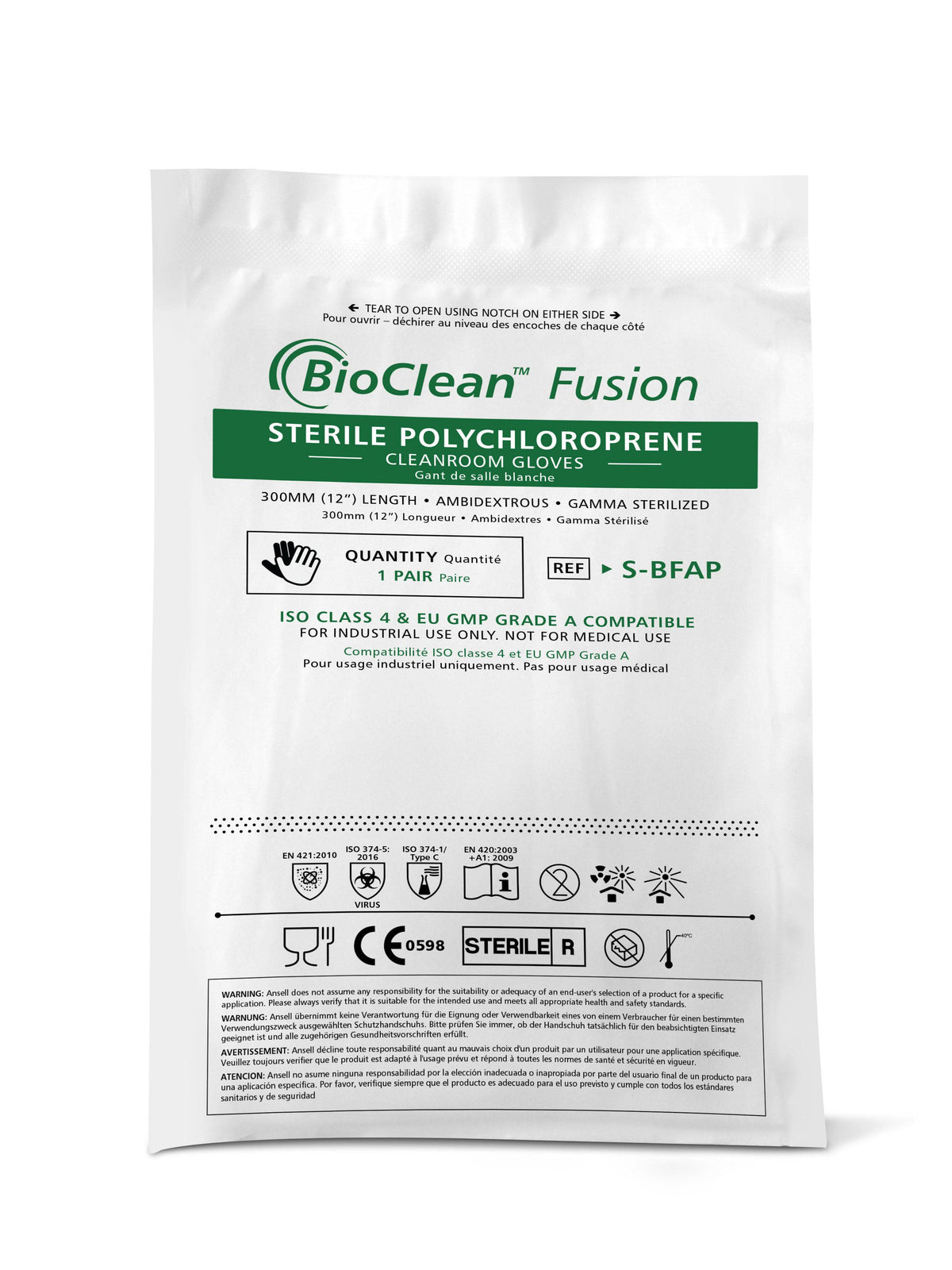 BioClean™ Fusion S-BFAP Sterile Polychloroprene Gloves - GloveSaver.com