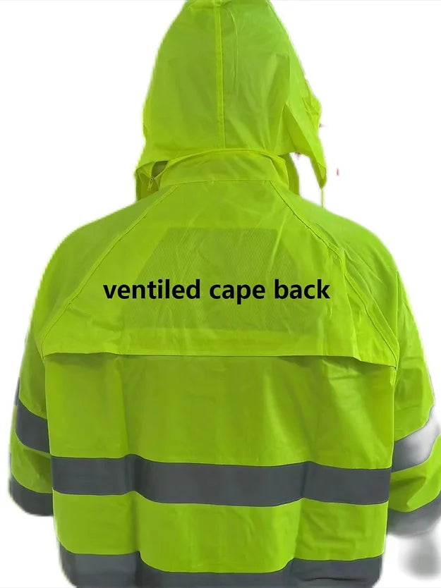 10-71HVG HiViz Green Rainsuit with Hood - GloveSaver.com