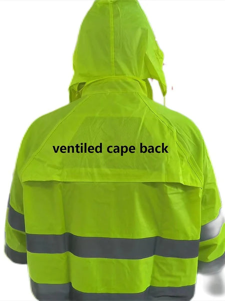 10-71HVG HiViz Green Rainsuit with Hood - GloveSaver.com