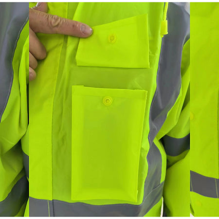 10-51HVG HiViz Green Rainsuit with Hood - GloveSaver.com