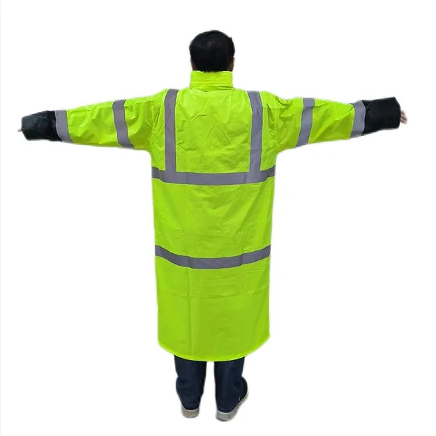 10-51HVG HiViz Green Rainsuit with Hood - GloveSaver.com