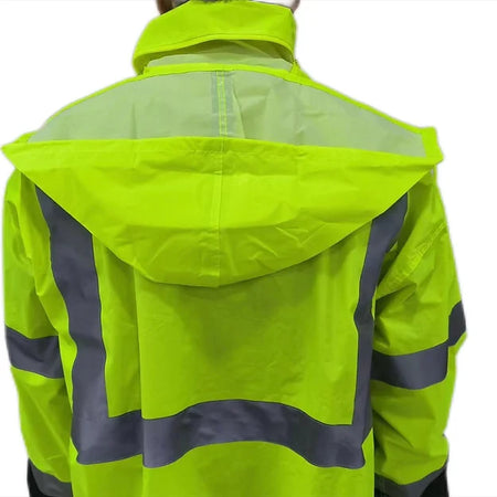 10-51HVG HiViz Green Rainsuit with Hood - GloveSaver.com