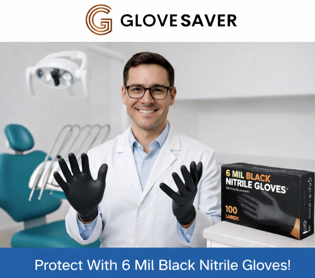 Ex-Large Black Nitrile Gloves, Powder-Free, Case of 1000