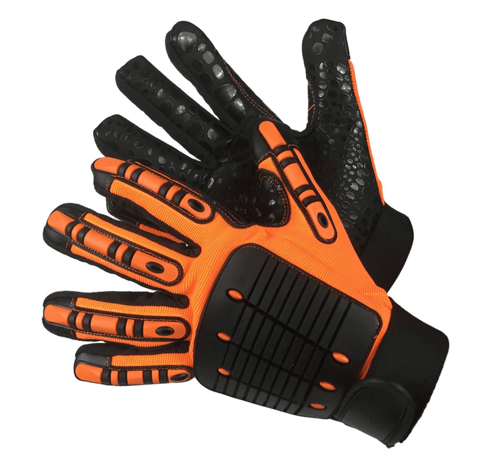 Orange Goat Skin Mechanics Gloves