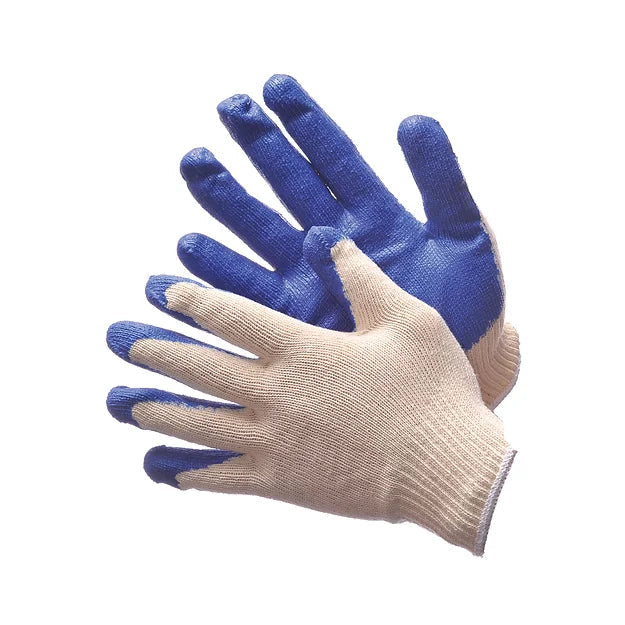 Economical String Knit with Blue Latex Coated Palm 50-3600C - GloveSaver.com