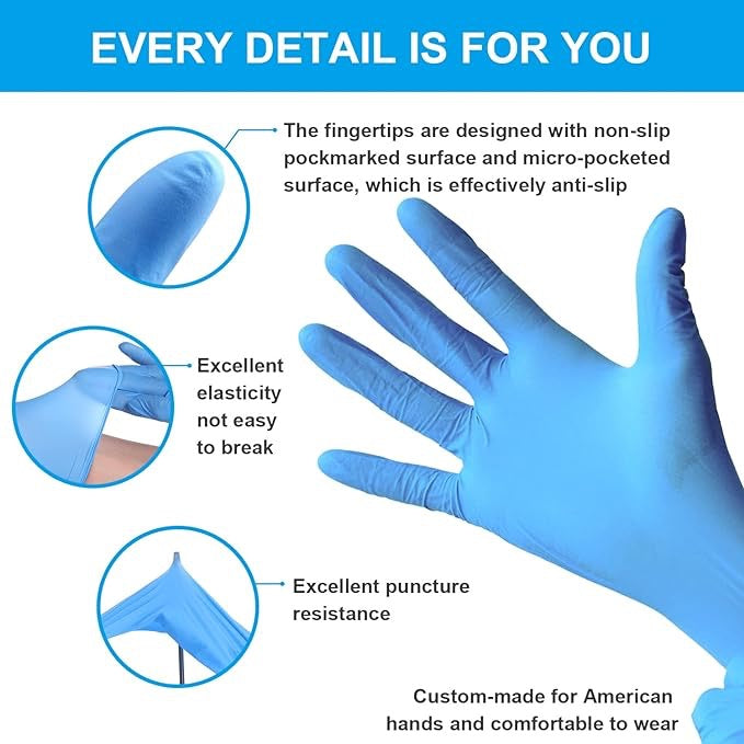 (In-Stock) 4X Blue Nitrile Gloves, 4 Mil Strength - GloveSaver.com