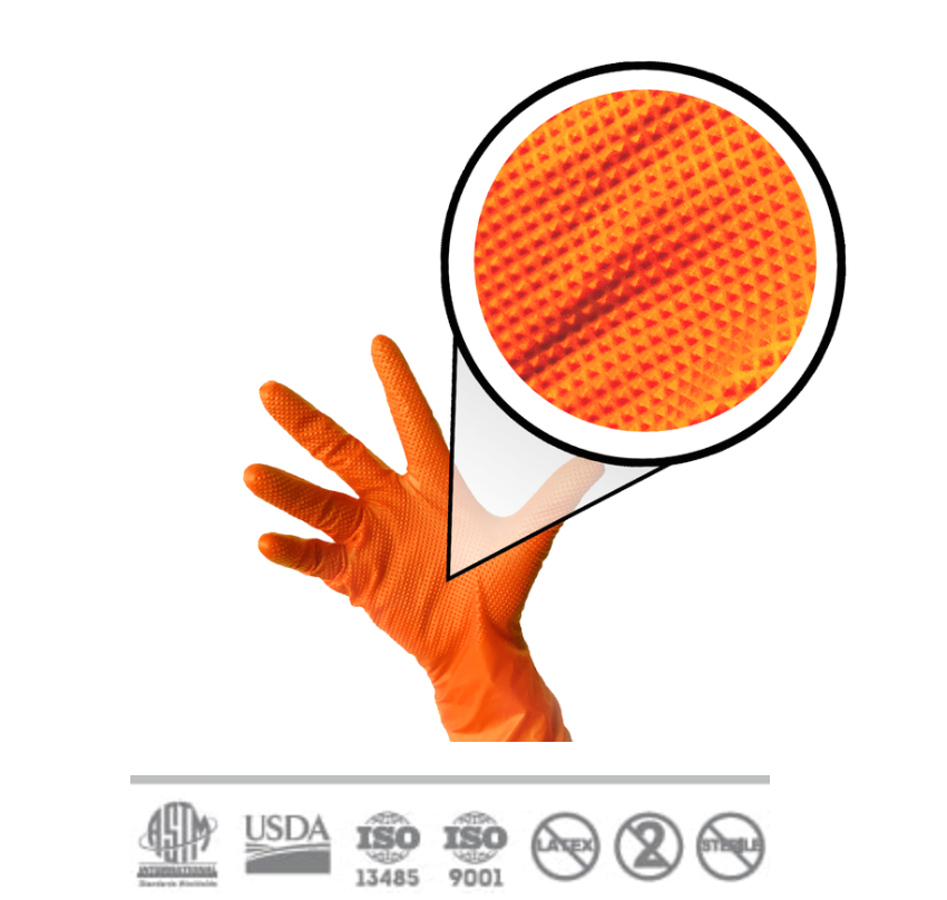 Industrial - Powder Free Orange Nitrile 9 Mil - GloveSaver.com