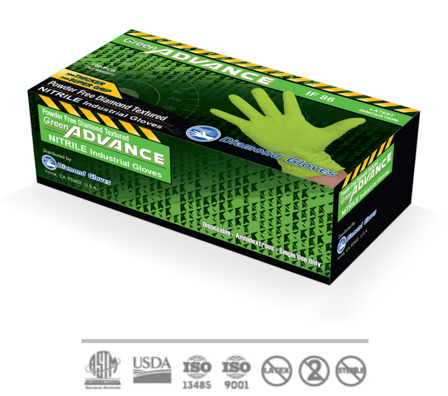 Industrial - Powder Free Green Nitrile 9 Mil - GloveSaver.com