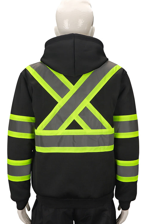 Black Hoodie with Hi-Viz Green 98-3021BKG