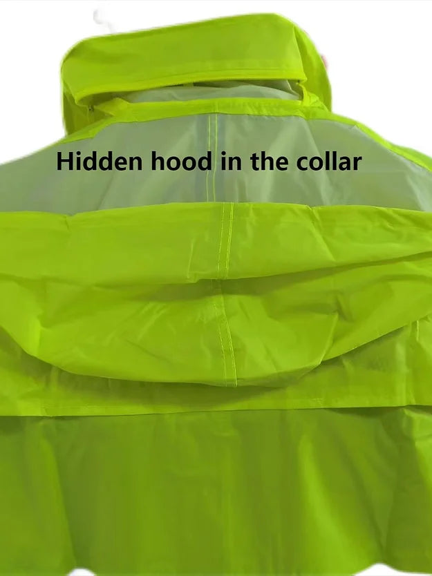 10-71HVG HiViz Green Rainsuit with Hood