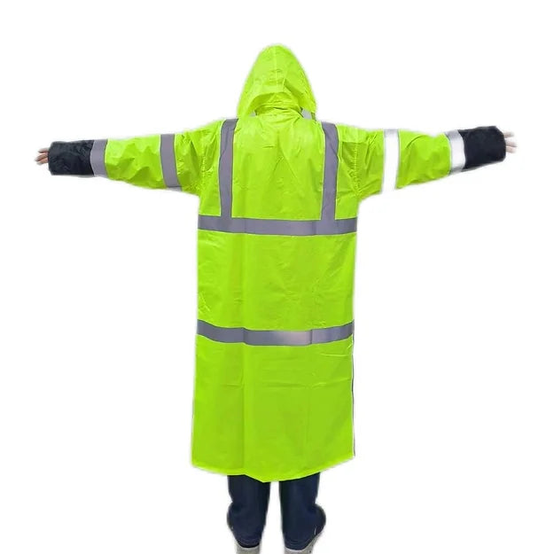 10-51HVG HiViz Green Rainsuit with Hood - GloveSaver.com