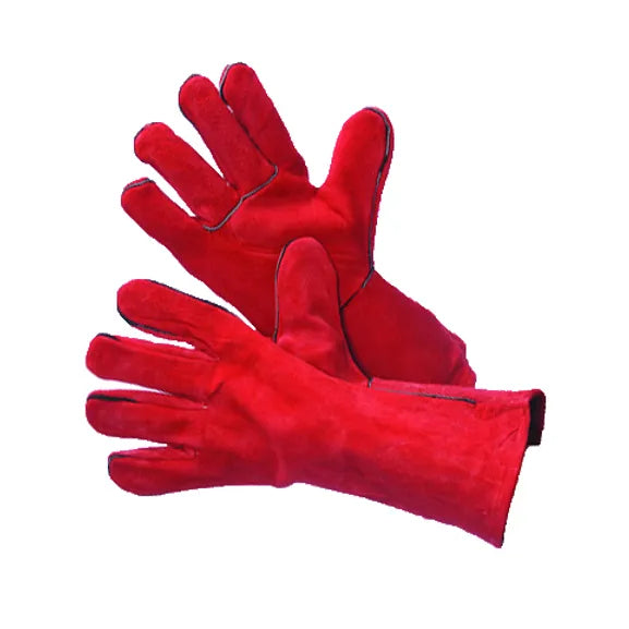 Red Leather Welding Gloves with Kevlar Stitching 31-4016DBKV