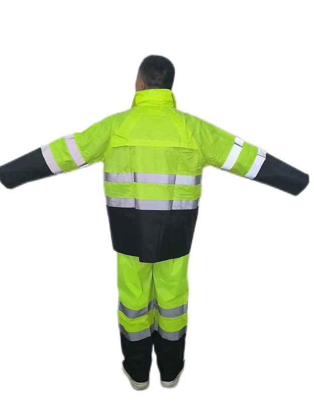 10-71HVG HiViz Green Rainsuit with Hood