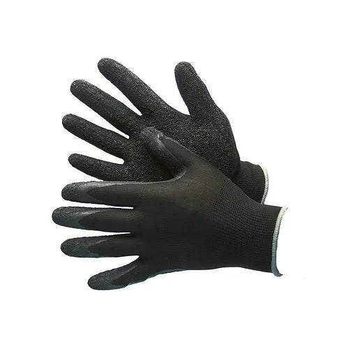 Black Polyester Shell with Textured Black Latex Coating 50-8842PBK