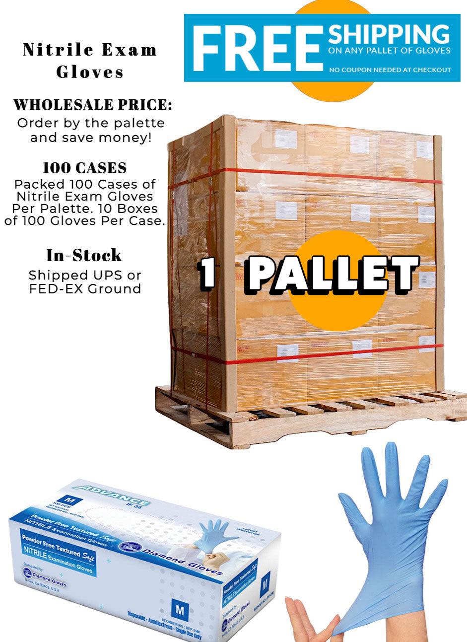 1 Pallet of 3.5X Nitrile Gloves, Exam Grade (100,000 Count) - GloveSaver.com