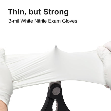 (In-Stock)  3X White Nitrile Gloves (3 Mil) - GloveSaver.com