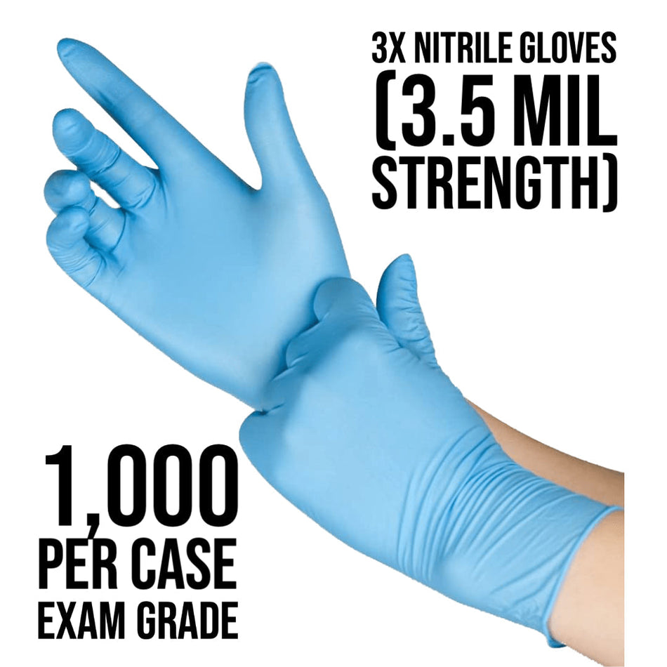 (In-Stock) 3.5X NITRILE GLOVES 1,000 Case (Exam-Grade) - GloveSaver.com