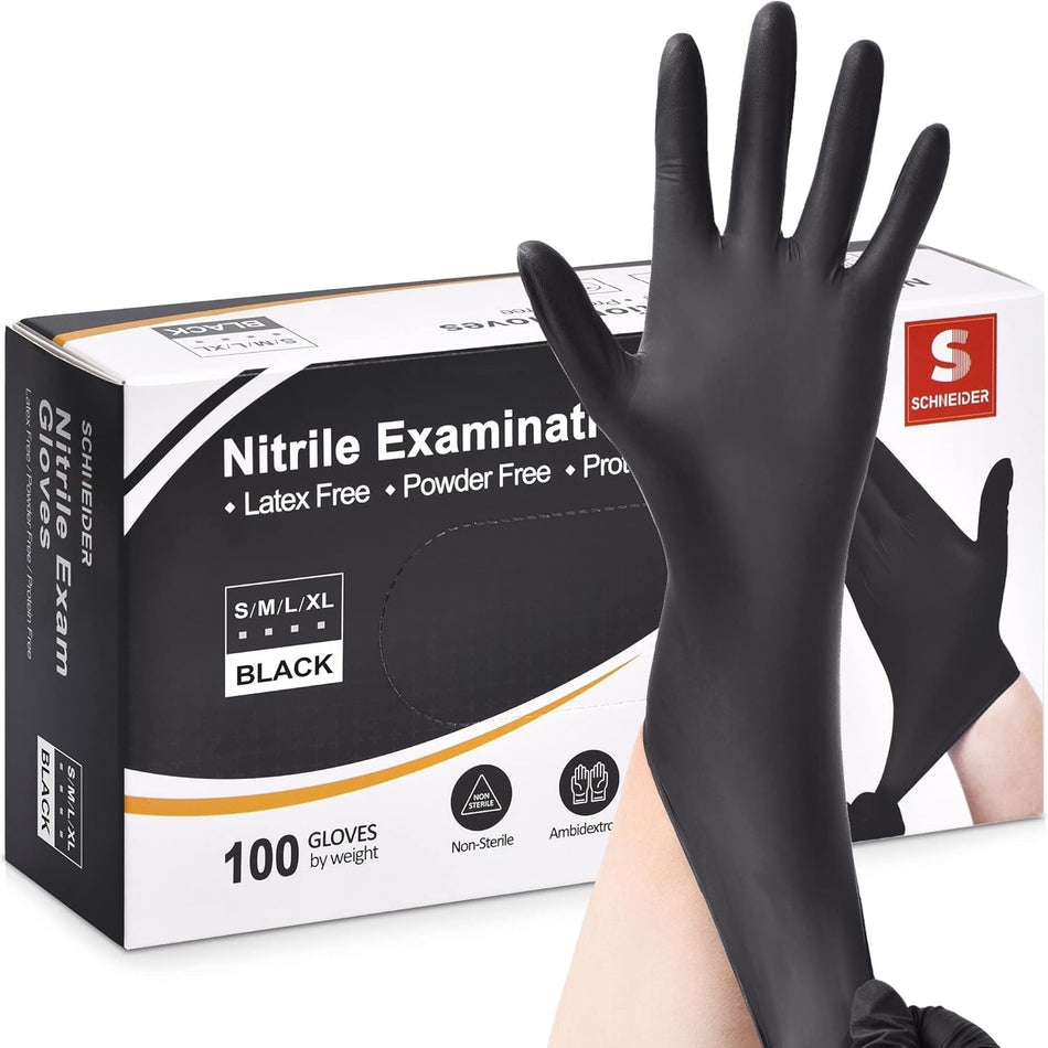 (In-Stock) 6X Black Nitrile Gloves (6 Mil) Strength - GloveSaver.com