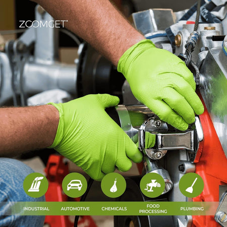 GloveWorks 8X Green Nitrile Exam Gloves, 8 Mil Strength - GloveSaver.com