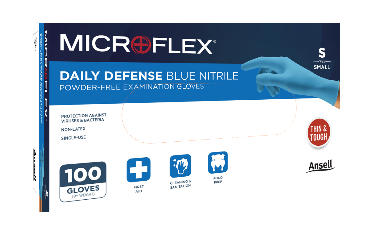 MICROFLEX® Daily Defense Blue Nitrile 10-733 - GloveSaver.com