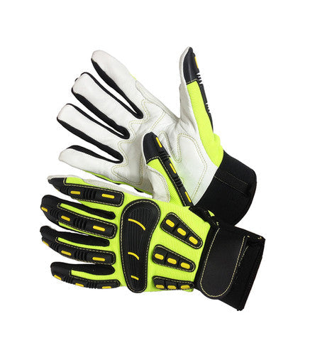 Green Goat Skin Mechanics Gloves - GloveSaver.com