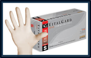Dash Vitalgard Lightly Powdered Latex Exam Gloves - GloveSaver.com