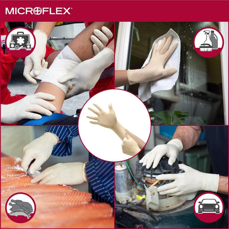 (In-Stock) Latex Gloves | Microflex Diamond Grip (6 Mil) - GloveSaver.com