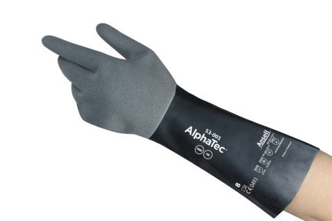 AlphaTec, 53-001, Neoprene, chemical-resistant gloves, industrial chemical resistant gloves, bulk chemical resistant gloves, 72 pairs per case, case pack gloves, GloveSaver.com
