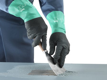 AlphaTec, 58-128, Nitrile, chemical-resistant gloves, industrial chemical resistant gloves, bulk chemical resistant gloves, 144 pairs per case, case pack gloves, GloveSaver.com