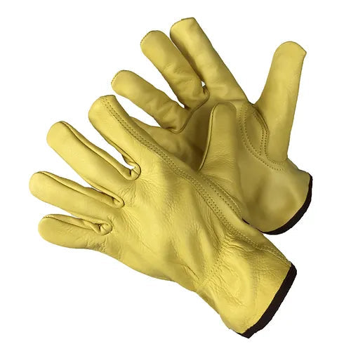 Golden Brown Cow Grain Driver Gloves 32-1383GB - GloveSaver.com