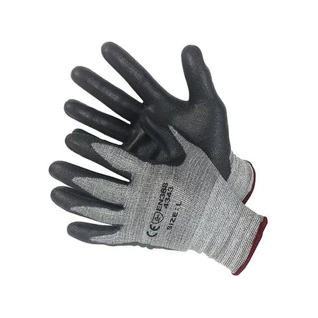 Cut Resistant Lycra Shell with PU Palm Coated 20-3338GBK - GloveSaver.com
