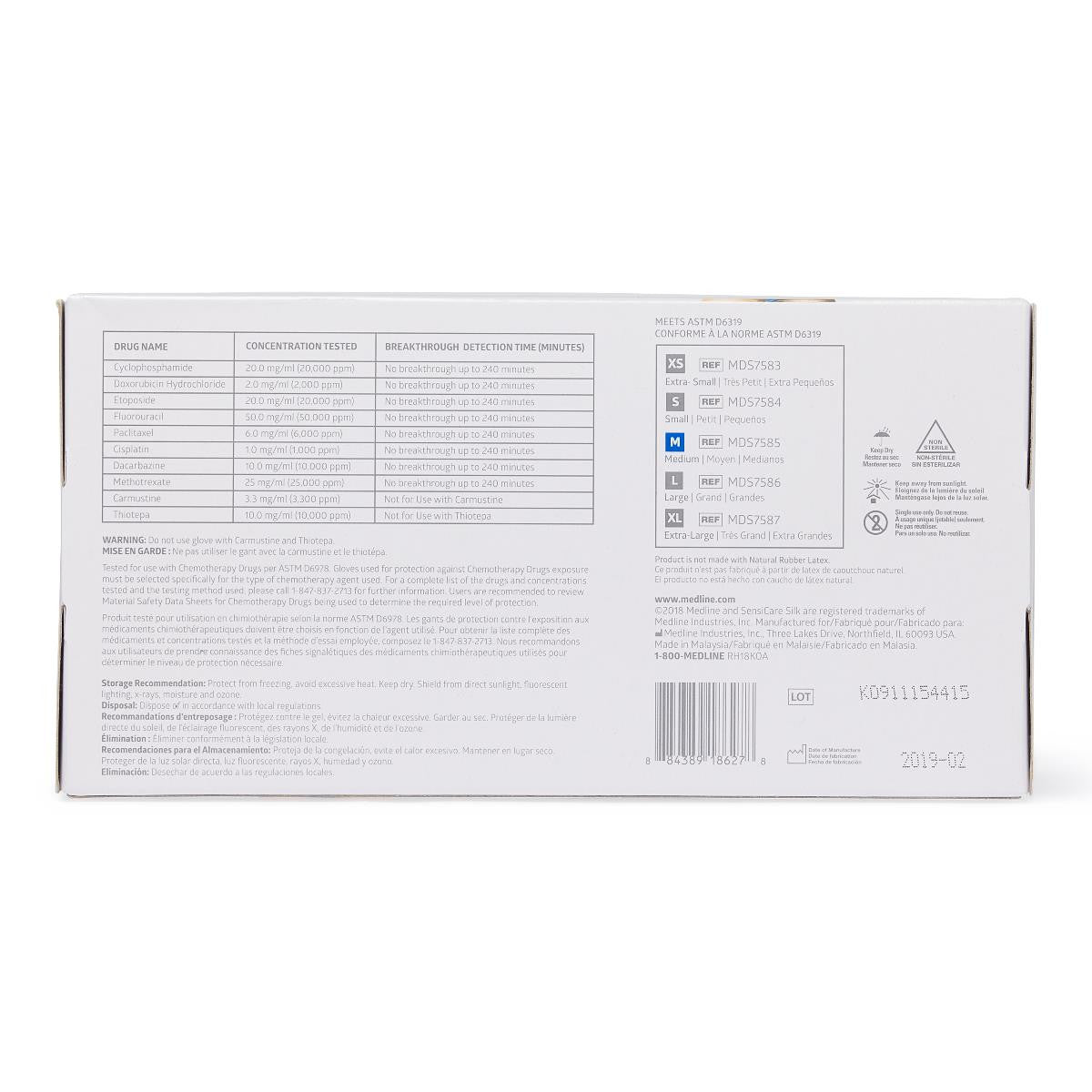 Medline SensiCare Silk Dark Blue Nitrile Exam Gloves, 3.5 mil, 2500 per case - GloveSaver.com