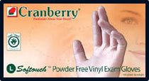 Cranberry Soft-Touch Powder-Free Vinyl Exam Gloves - GloveSaver.com