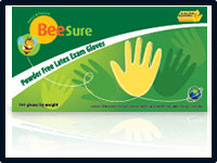 Ecobee BeeSure Powder-Free Latex Exam Gloves 4.7 mils