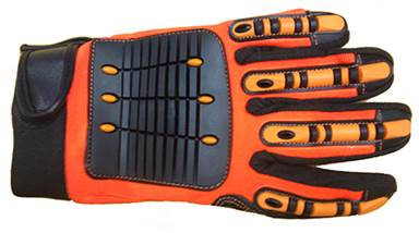 Orange Goat Skin Mechanics Gloves
