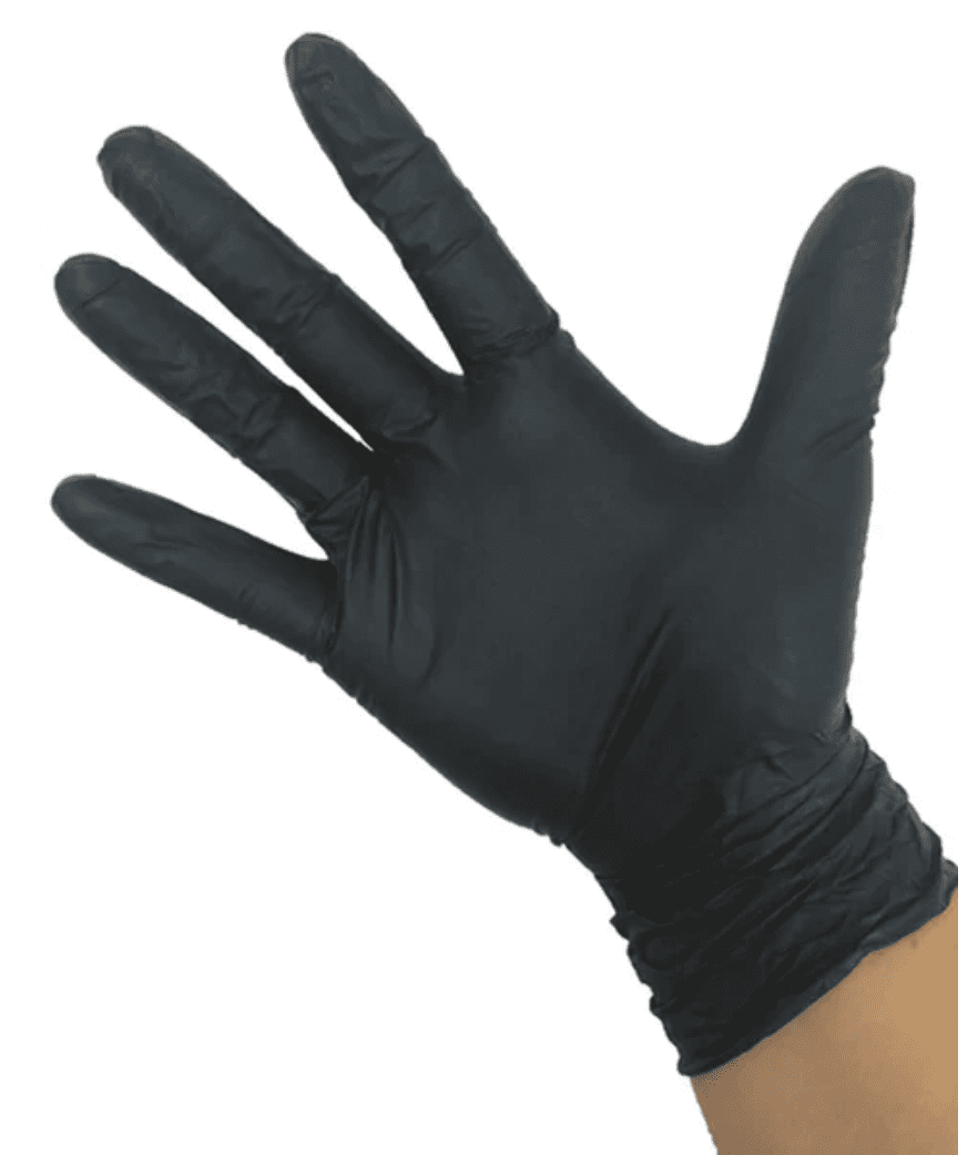 (In-Stock) SkinTX Powder-Free Black Latex Gloves (6 Mil)